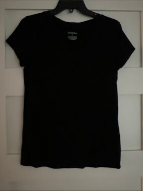 Merona Black Short Sleeve Crew Neck Tee